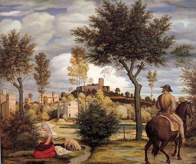 Olivier, Woldemar Friedrich Ideal Landscape with Horseman Spain oil painting art